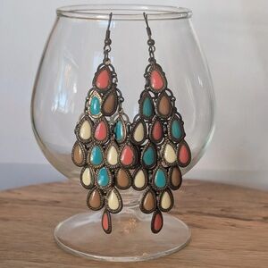 Boho Peacock Dangle Earrings